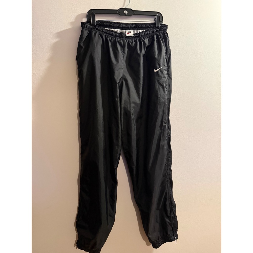 Vintage Nike Windbreaker Track Pants Black Mesh Lined Swoosh Mens Large